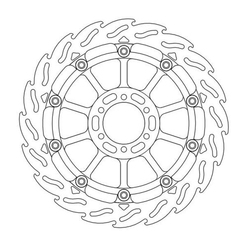 MOTO-MASTER - FLAME Floating Alu Offset Disc 320mm front left