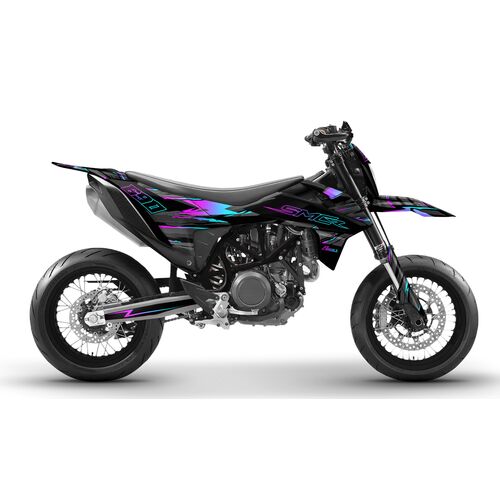 Dekor KTM 690 SMC-R- Blackbird Edition  (2014 - 2016) Blau | Pink