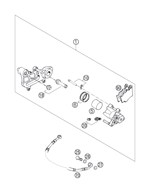 Explosionsgrafik BREMSZANGE HINTEN