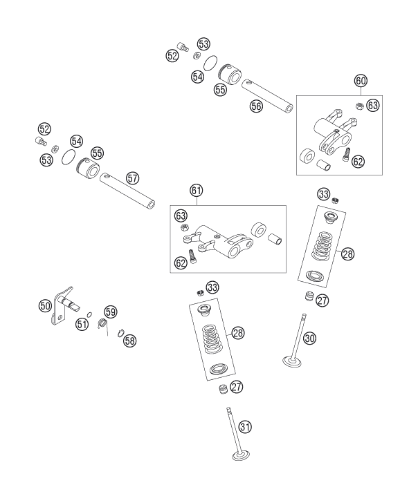 Explosionsgrafik VENTILTRIEB