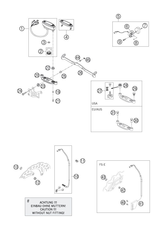 Explosionsgrafik INSTRUMENTE / SCHLOSSSYSTEM