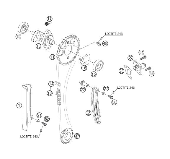 Explosionsgrafik STEUERTRIEB