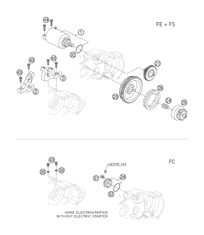 Explosionsgrafik ELEKTROSTARTER