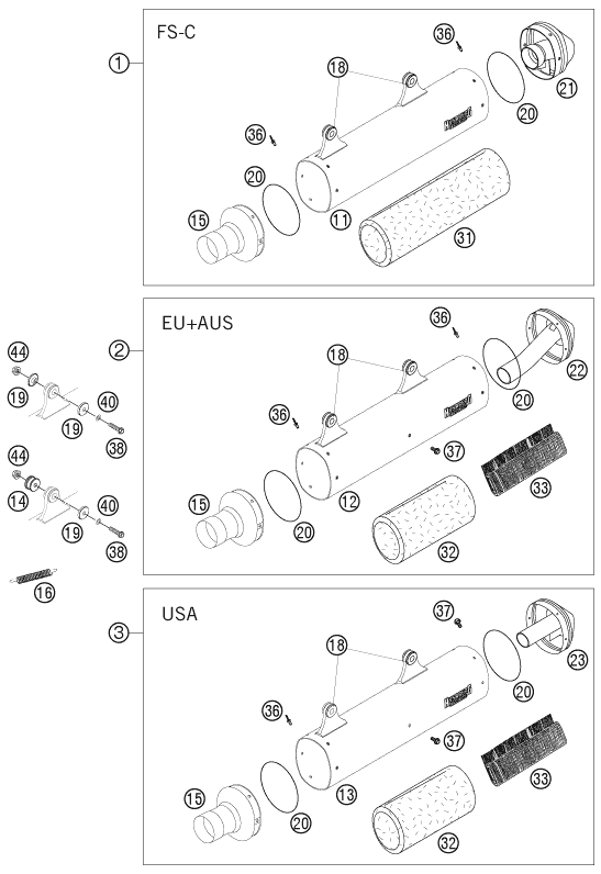 Explosionsgrafik ENDDÄMPFER