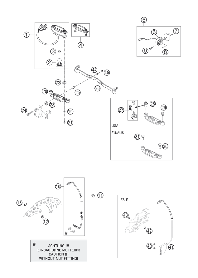 Explosionsgrafik INSTRUMENTE / SCHLOSSSYSTEM