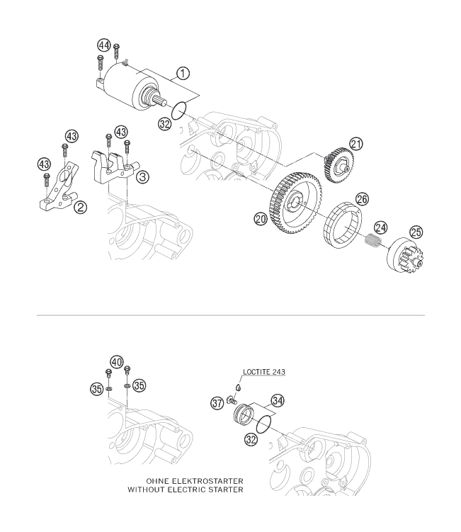 Explosionsgrafik ELEKTROSTARTER