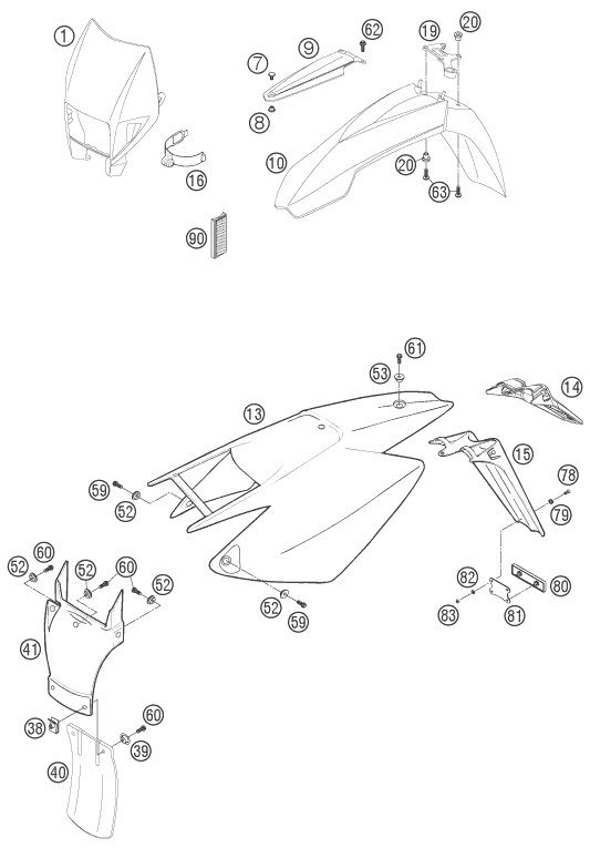 Explosionsgrafik MASKE, KOTFLÜGEL
