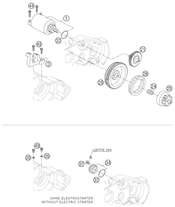 Explosionsgrafik ELEKTROSTARTER