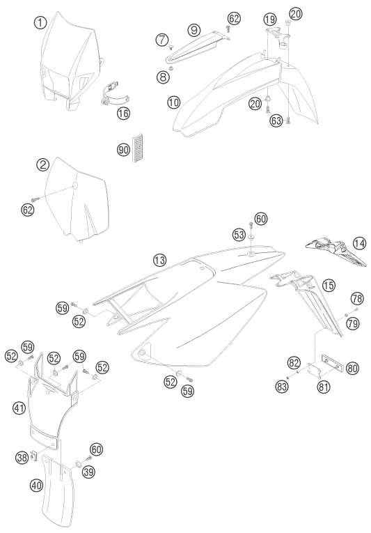Explosionsgrafik MASKE, KOTFLÜGEL