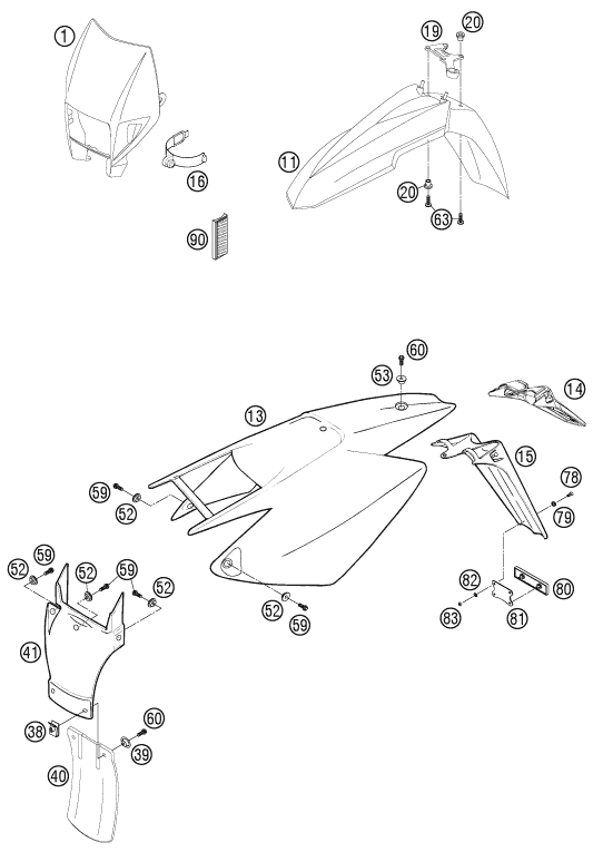 Explosionsgrafik MASKE, KOTFLÜGEL