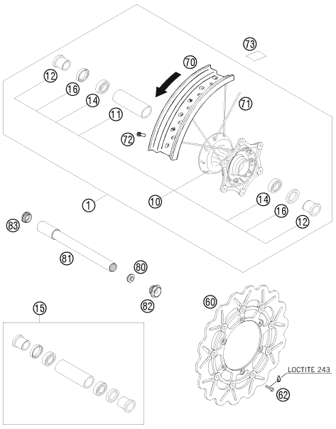 Explosionsgrafik VORDERRAD