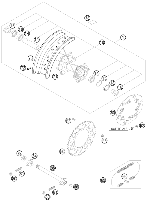 Explosionsgrafik HINTERRAD