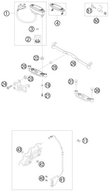 Explosionsgrafik INSTRUMENTE / SCHLOSSSYSTEM