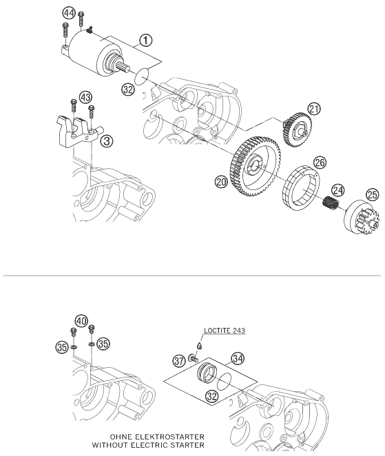 Explosionsgrafik ELEKTROSTARTER