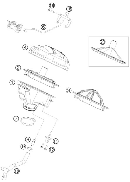 Explosionsgrafik LUFTFILTER