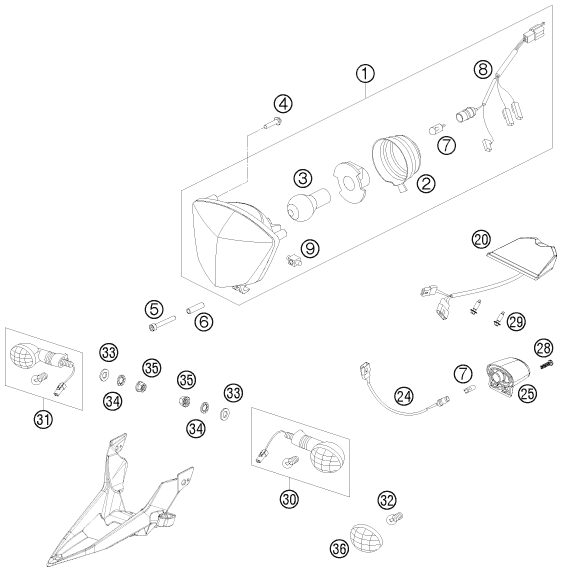Explosionsgrafik LICHTANLAGE
