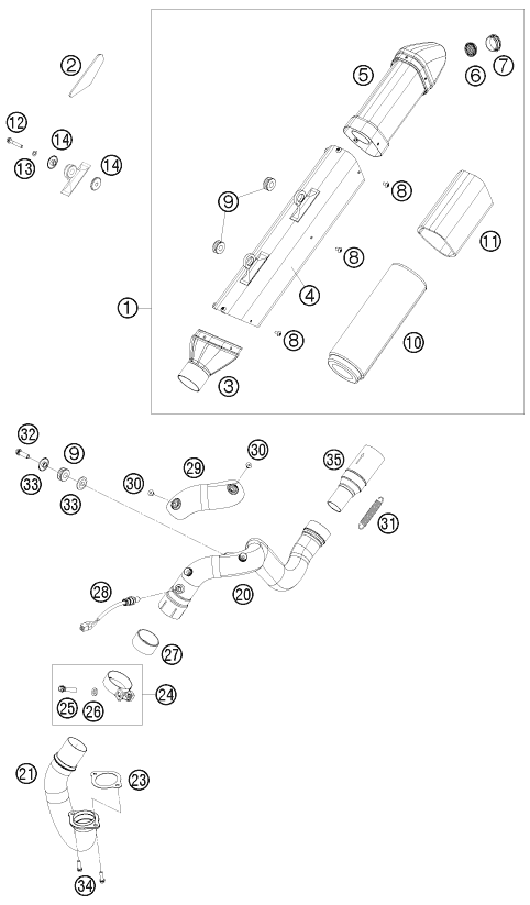 Explosionsgrafik AUSPUFFANLAGE