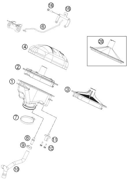Explosionsgrafik LUFTFILTER