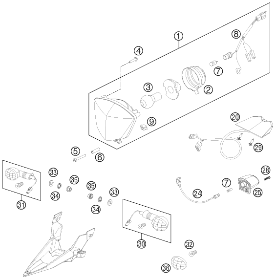 Explosionsgrafik LICHTANLAGE