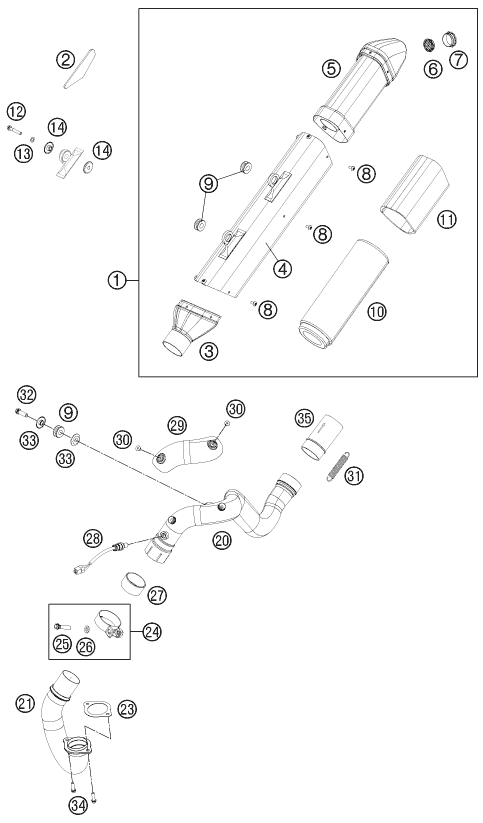 Explosionsgrafik AUSPUFFANLAGE