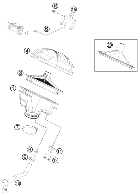 Explosionsgrafik LUFTFILTER