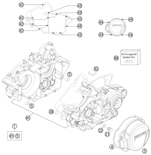 Explosionsgrafik MOTORGEHÄUSE