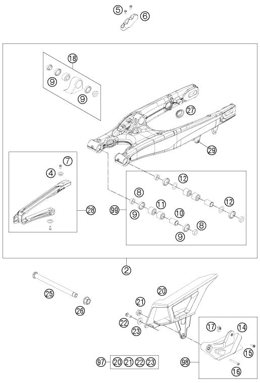 Explosionsgrafik SCHWINGARM