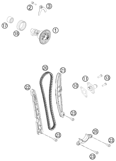 Explosionsgrafik STEUERTRIEB