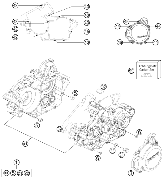 Explosionsgrafik MOTORGEHÄUSE
