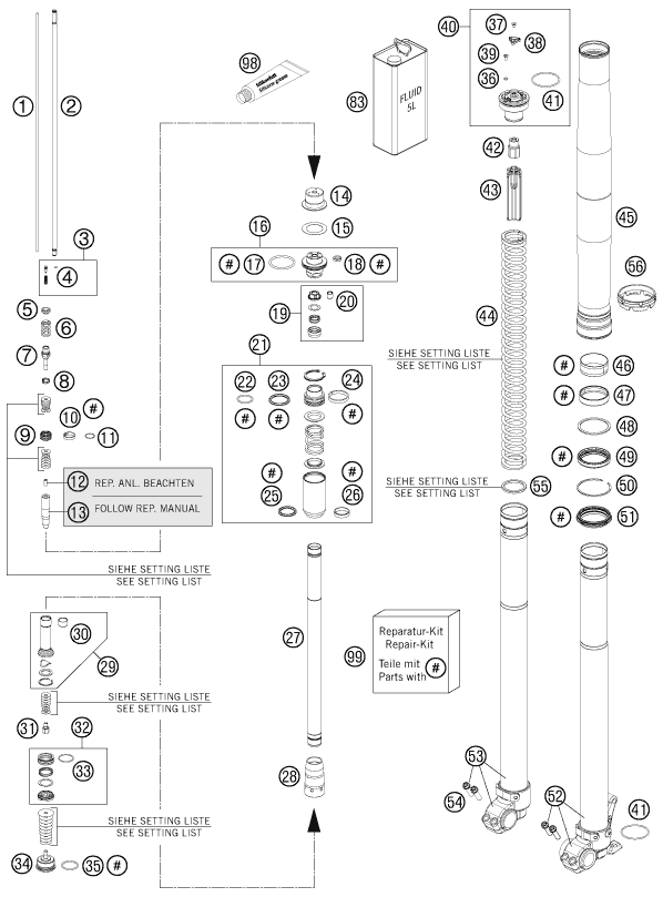 Explosionsgrafik TELEGABEL ZERLEGT