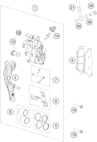 Explosionsgrafik BREMSZANGE VORNE