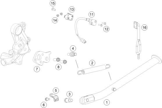 Explosionsgrafik SEITEN- / MITTELSTÄNDER