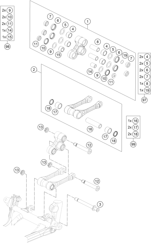 Explosionsgrafik PRO LEVER ANLENKUNG