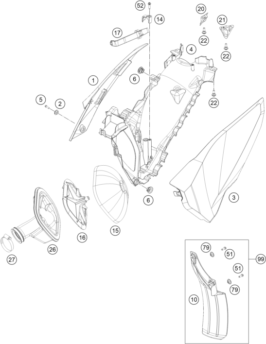 Explosionsgrafik LUFTFILTER
