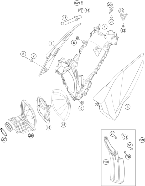 Explosionsgrafik LUFTFILTER