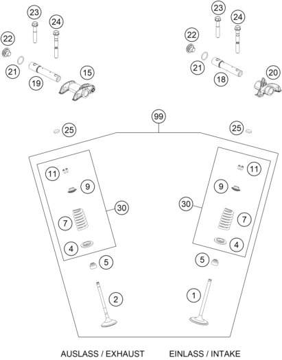 Explosionsgrafik VENTILTRIEB