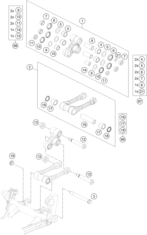 Explosionsgrafik PRO LEVER ANLENKUNG