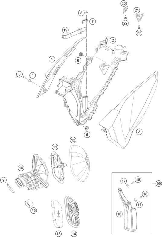 Explosionsgrafik LUFTFILTER
