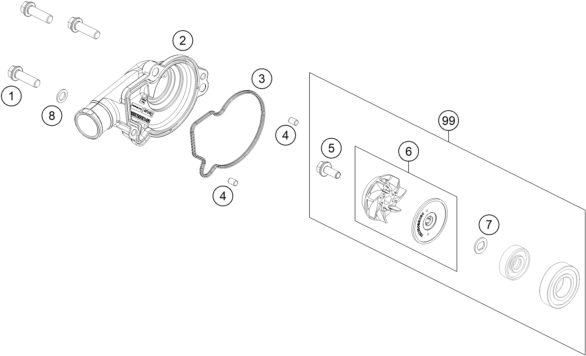 Explosionsgrafik WASSERPUMPE