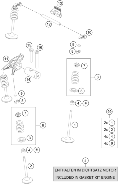 Explosionsgrafik VENTILTRIEB