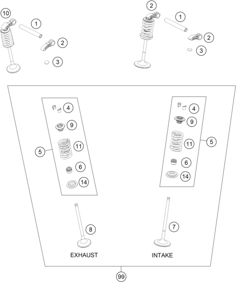 Explosionsgrafik VENTILTRIEB