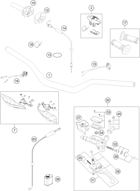 Explosionszeichnung der Baugruppe LENKER, ARMATUREN, Position 16 ist markiert