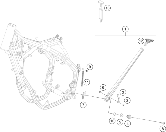 Explosionsgrafik SEITEN- / MITTELSTÄNDER