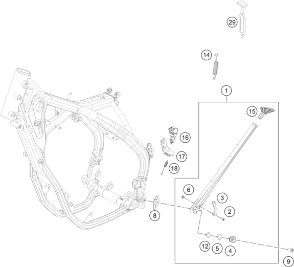 Explosionsgrafik SEITEN- / MITTELSTÄNDER
