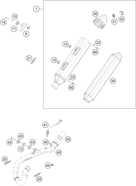 Explosionsgrafik AUSPUFFANLAGE