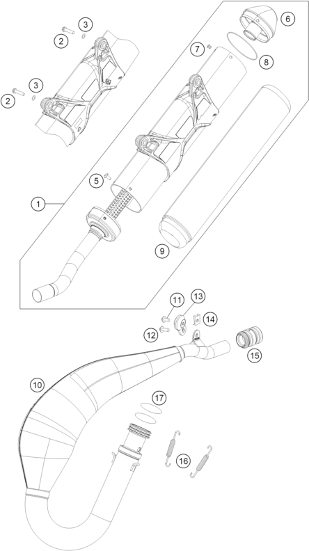 Explosionsgrafik AUSPUFFANLAGE