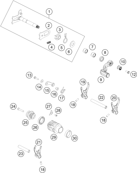 Explosionszeichnung der Baugruppe SCHALTUNG, Position 9 ist markiert