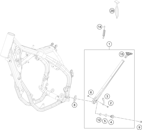Explosionsgrafik SEITEN- / MITTELSTÄNDER