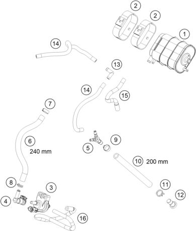 Explosionsgrafik AKTIVKOHLEFILTER