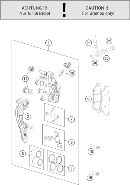 Explosionsgrafik BREMSZANGE VORNE